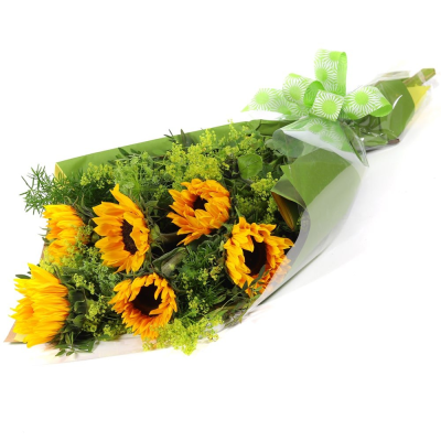 Sunshine Bouquet - Brighten any room with the radiant rays of this stunning sunflower bouquet. Presented in beautiful packaging, it`s ideal for spreading joy and light.